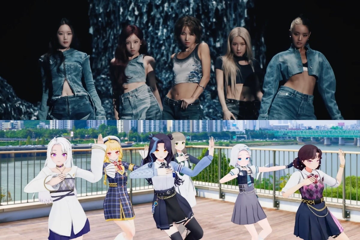 5월 '텐아시아 아티스트탑텐(TENASIA ARTIST TOP TEN)' 투표가 시작된 가운데, 버추얼 아이돌 그룹 이세계아이돌과 그룹 아이들이 맞붙었다. 
그룹 아이들, 버추얼 그룹 이세계아이들/사진=공식 뮤직비디오 영상 캡처
