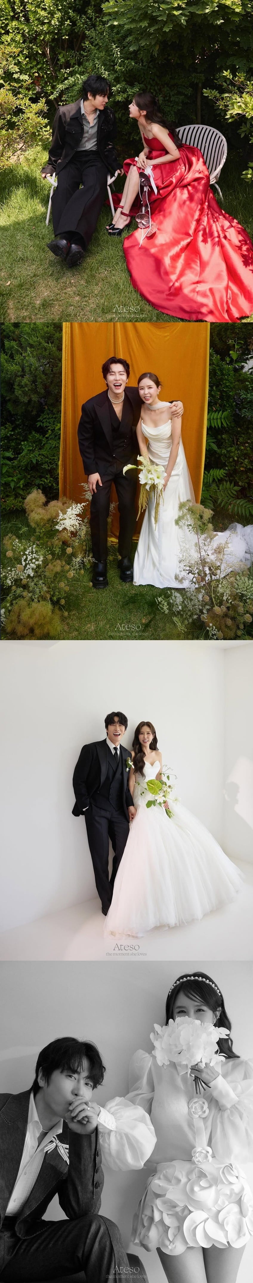 혼성 그룹 코요태의 멤버 신지(45)와 가수 문원(38)이 숱한 우여곡절 끝에 부부의 연을 맺는다./사진=신지 SNS