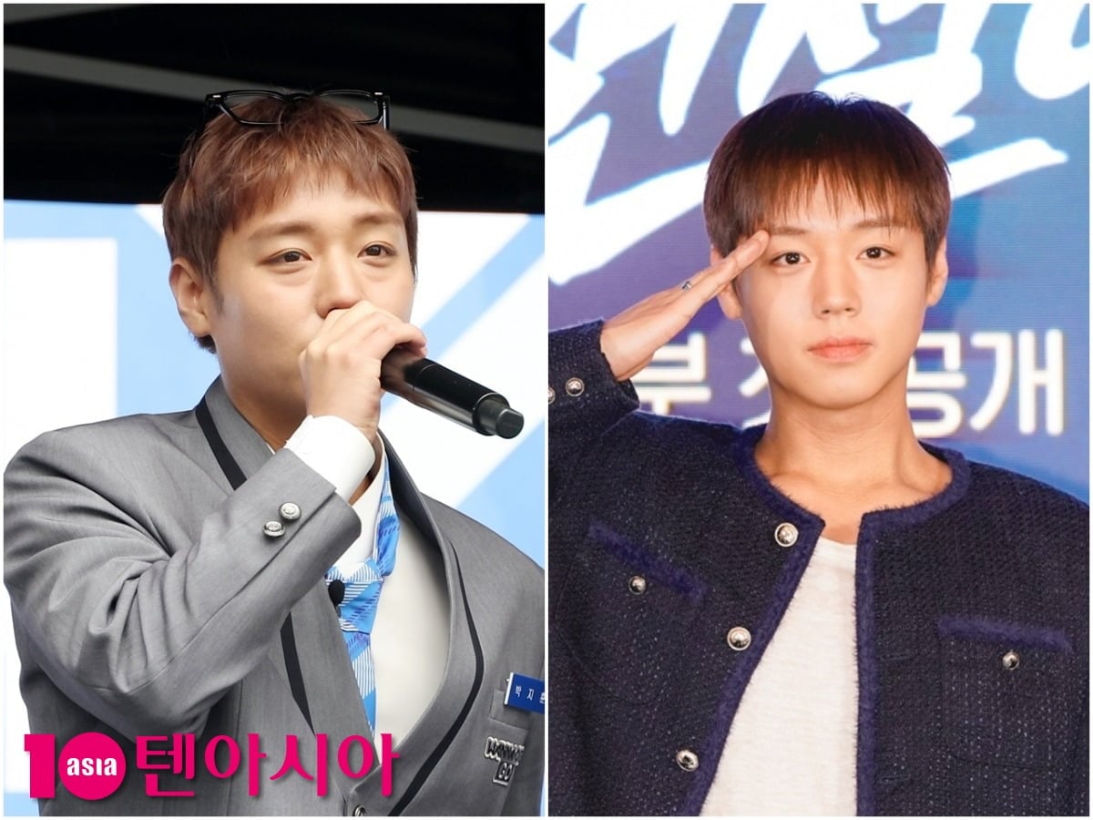 취사병 전설이 되다' 제작발표회에 참석한 박지훈의 갸름해진 비주얼이 눈길을 끌었다./사진=텐아시아DB, 티빙 제공
