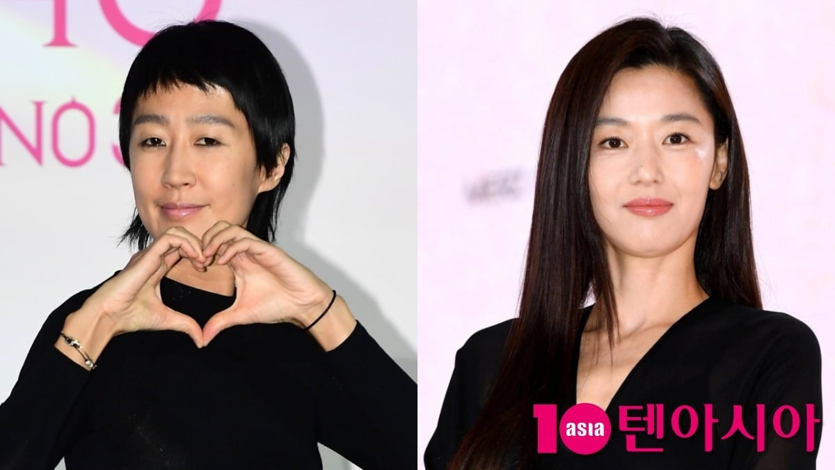 홍진경과 전지현이 포즈를 취하고 있다. / 사진=텐아시아DB