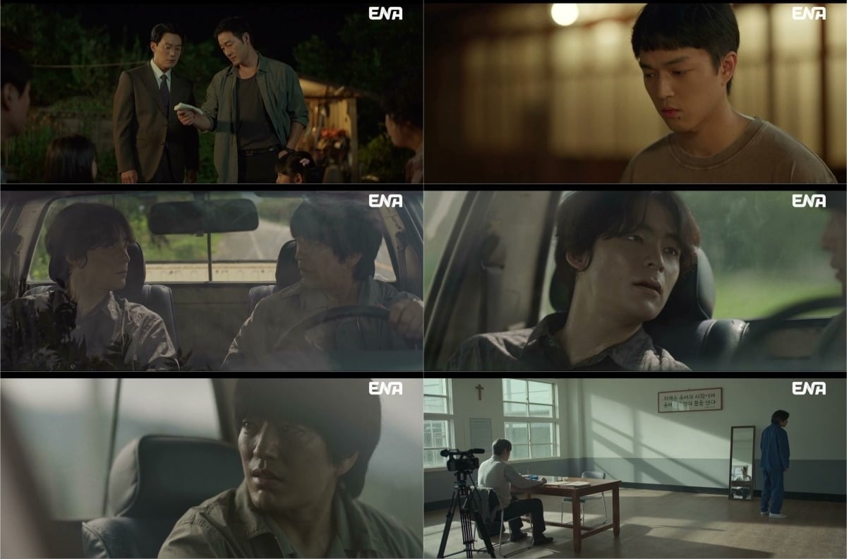 박해수가 마주한 연쇄살인범의 얼굴이 공개됐다./사진=ENA 방송 화면캡처