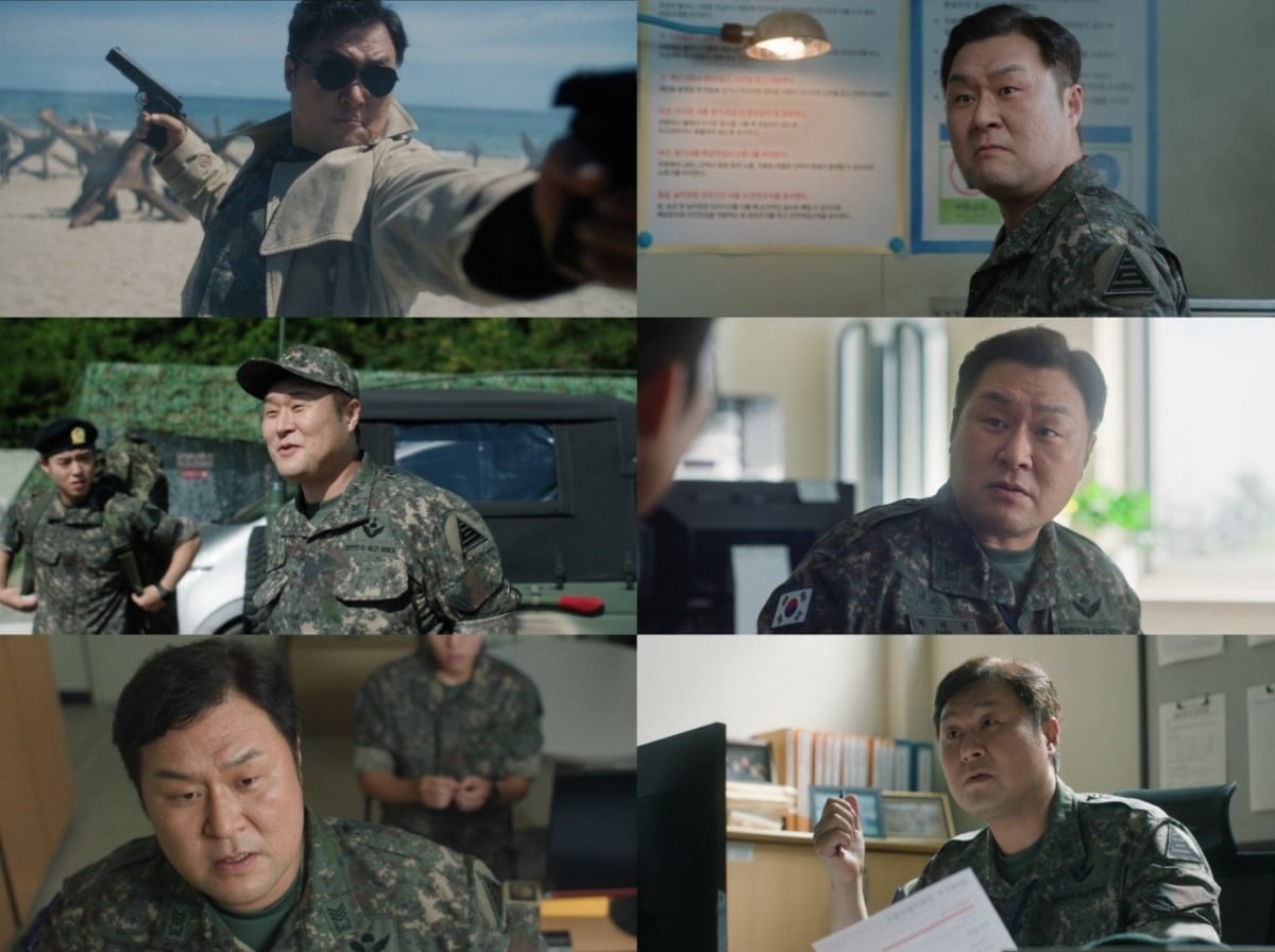 배우 윤경호가 '취사병 전설이 되다'에서 익살스러운 연기를 선보이고 있다. / 사진제공=티빙 '취사병 전설이 되다'