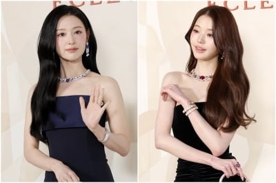긴생머리 붙인 '여왕' 김지원 VS 플랫슈즈 신은 174cm 장원영[TEN스타필드]