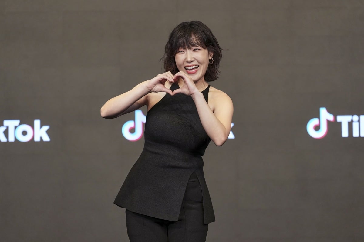 21일 서울 구로구 더링크 호텔에서 열린 '티키티키 타카타카 토크토크쇼' 제작발표회에 이은지가 참석했다. / 사진제공=틱톡