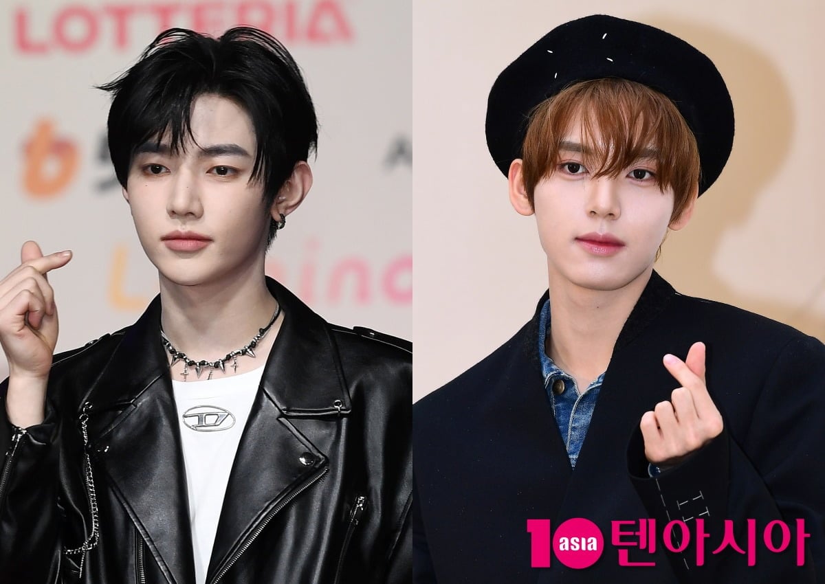 장하오와 한유진이 각 공식 행사에 참석해 포즈를 취하고 있다./사진=텐아시아DB