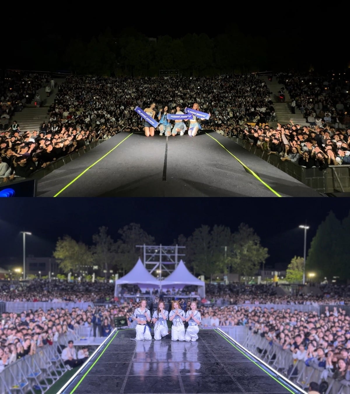 지난해 4월 데뷔한 걸그룹 코스모시가 대학교 축제 무대에 올라 청춘들과 호흡했다./사진제공=NTT 도코모 스튜디오&라이브