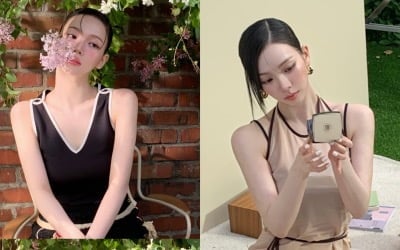 "갈수록 예뻐지네"…카리나, 소멸 직전 얼굴로 난해한 깻잎 머리도 '찰떡 소화'