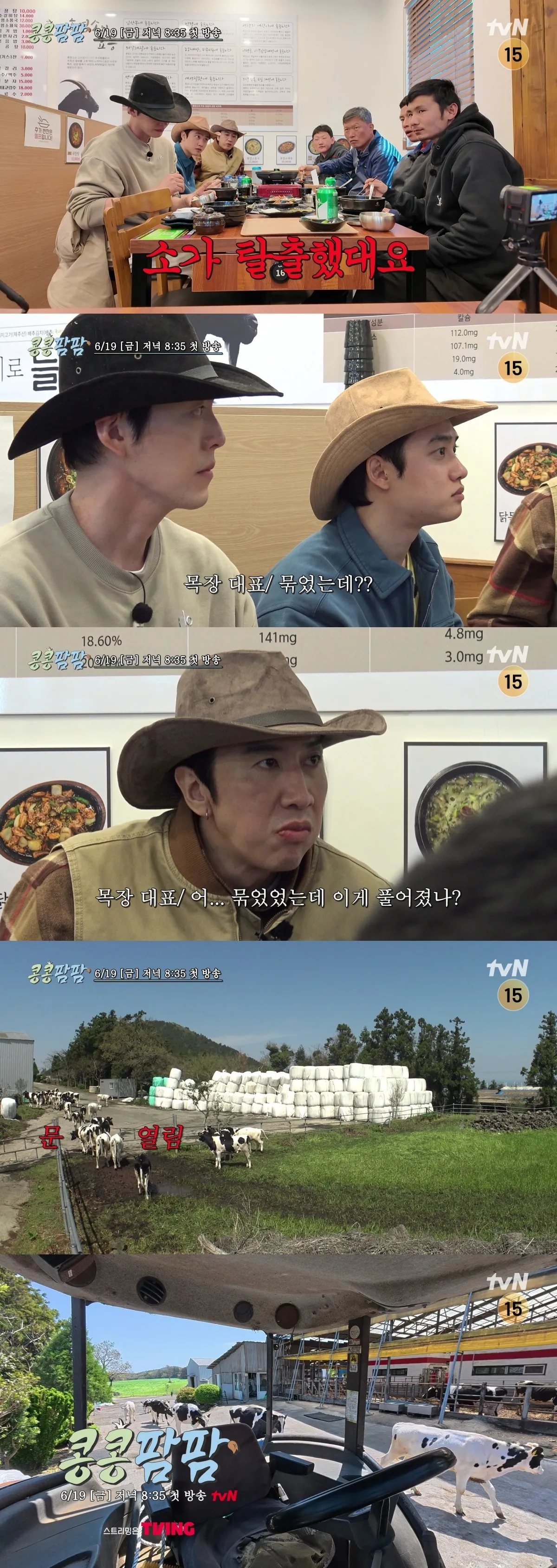 이광수, 김우빈, 도경수가 목장 생활에 도전한다./사진=tvN 제공