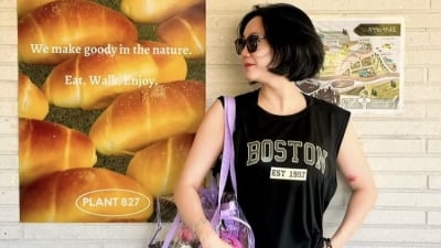 고은아, 제주를 블랙으로 물들여…슬리브리스 톱이 찰떡