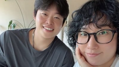 김영희, 10살 연하에 밥 사주는 누나…리조또 절반 이상 해치웠네