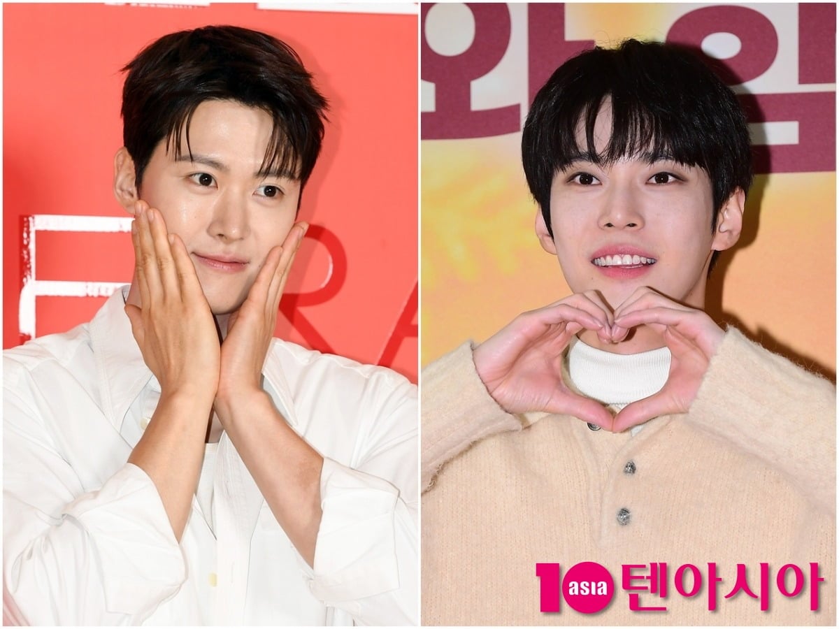 공명과 NCT 도영이 각 공식 행사에 참석해 포즈를 취하고 있다./사진=텐아시아DB