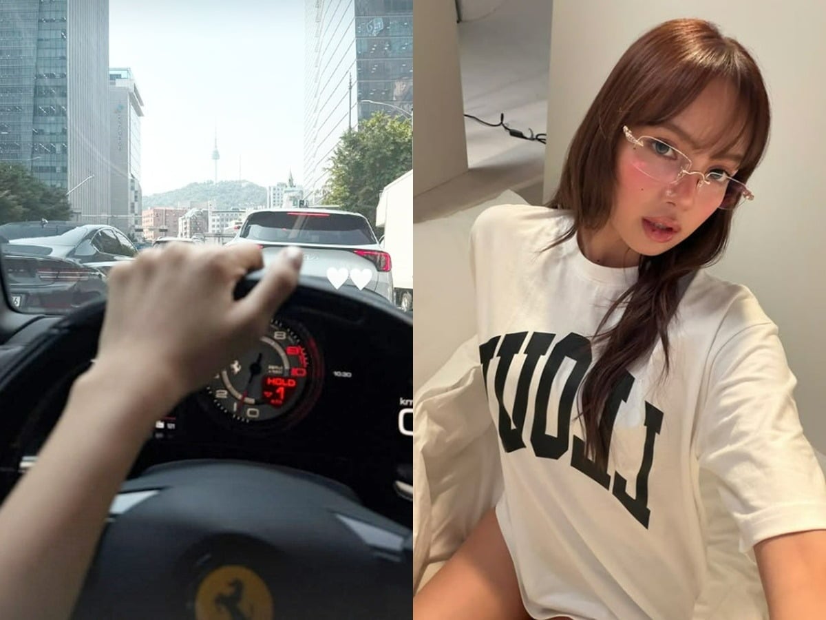 그룹 블랙핑크 멤버 리사가 슈퍼카를 탑승한 채 나들이를 인증했다. / 사진=리사 SNS