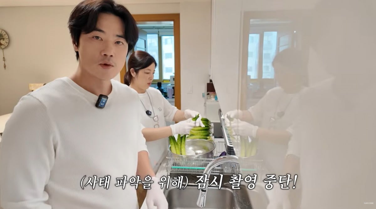 김강우는 유튜브 촬영 중 아들의 부상 소식을 접하고 촬영을 중단했다. / 사진='김강우' 유튜브 영상 캡처