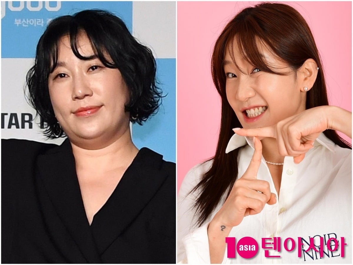 김영희와 김지유가 포즈를 취하며 눈길을 끌고 있다./사진=텐아시아DB