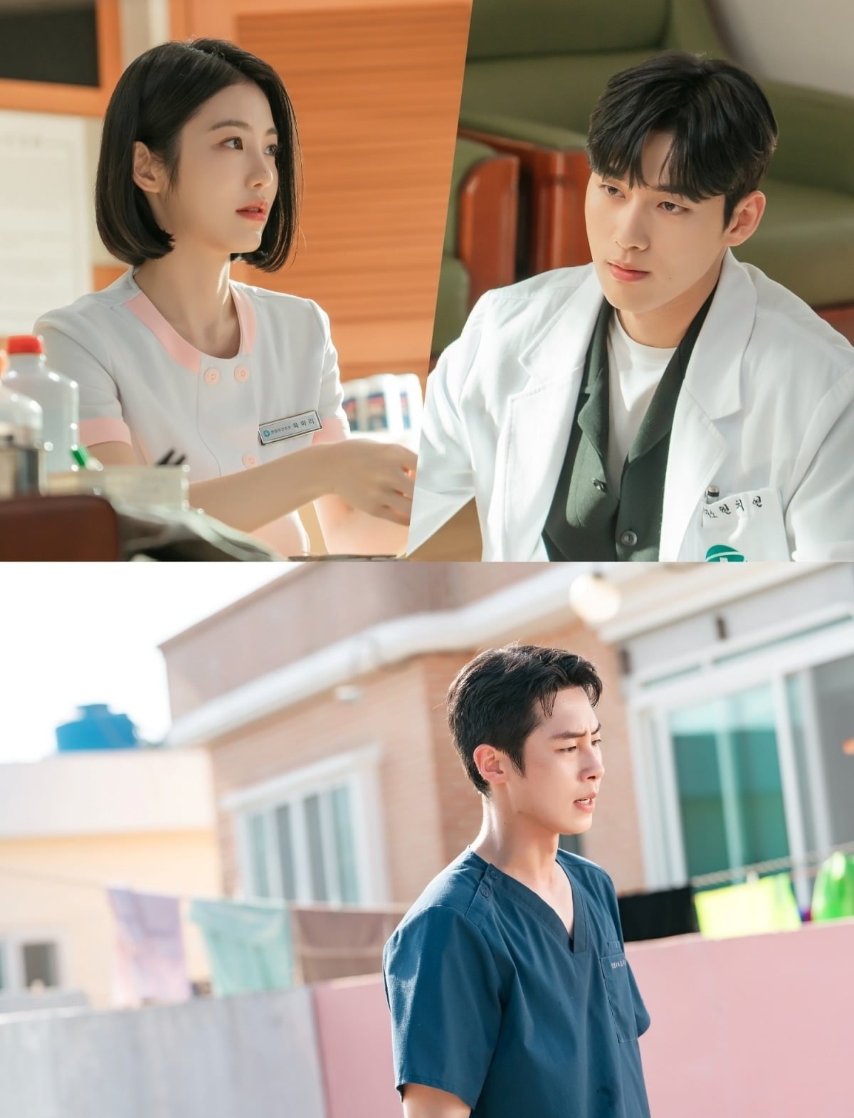 '닥터 섬보이'에서 열연 중인 신예은, 홍민기, 이재욱 / 사진제공=KT스튜디오지니
