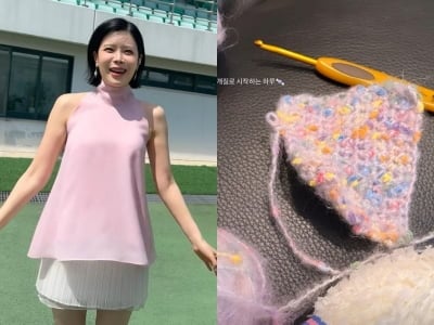 린, 방송서 보여준 변기 앞 뜨개질 행위 거짓 아니었다…SNS 재인증