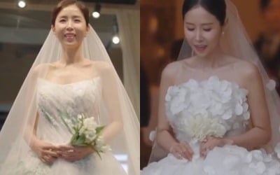'문원♥' 신지, '뼈말라' 된 웨딩드레스 자태