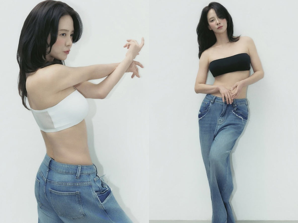 배우 송지효가 다양한 포즈로 새로운 제품을 보여주고 있다. / 사진=송지효 속옷 브랜드 SNS