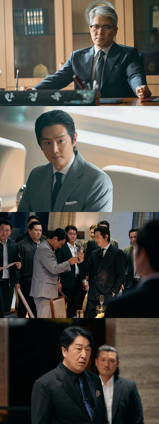 '오십프로' 김상경과 권율이 유력 대선 후보를 겨냥한 정치 공작을 펼친다. / 사진제공=MBC '오십프로'
