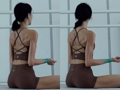 엄태웅 아내, 마른 줄만 알았는데…보디빌더 뺨치는 몸 상태