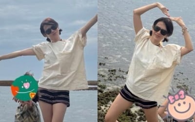 ♥현빈 또 반하겠네…'아들맘' 손예진, 44세 안 믿기는 시원한 각선미