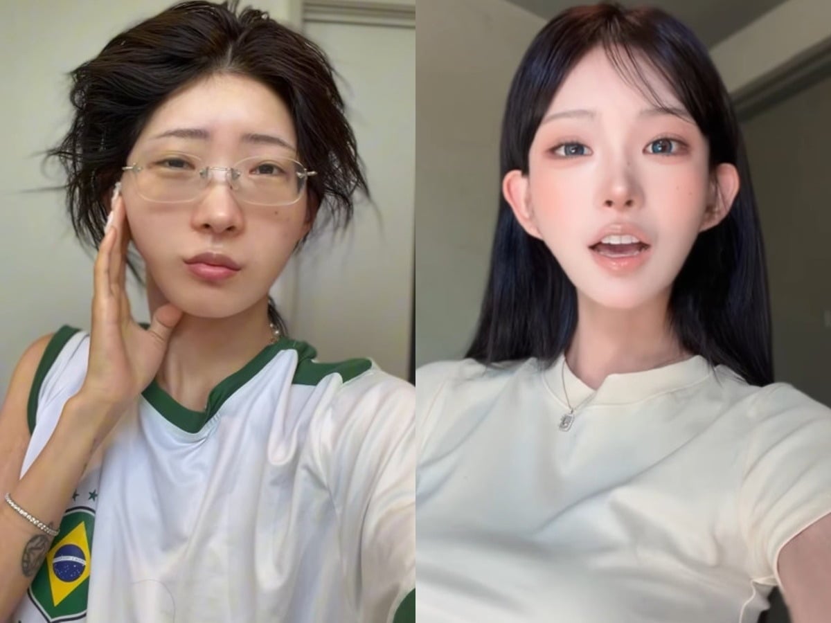 최준희가 자신의 SNS를 통해 화장 전과 후 얼굴을 직접 비교하고 있다. / 사진=최준희 SNS