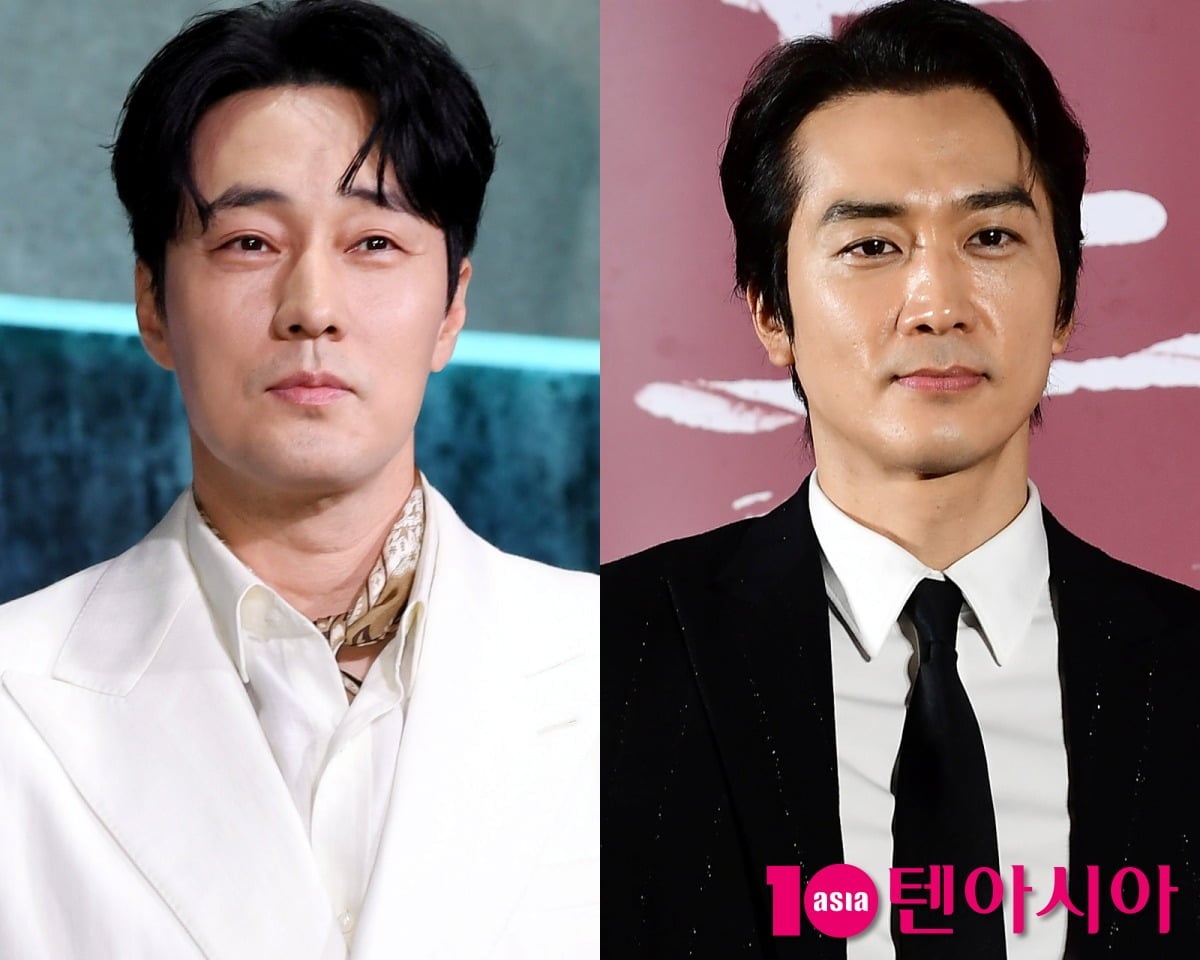 소지섭, 송승헌이 취재진 앞에 섰다. / 사진=텐아시아DB