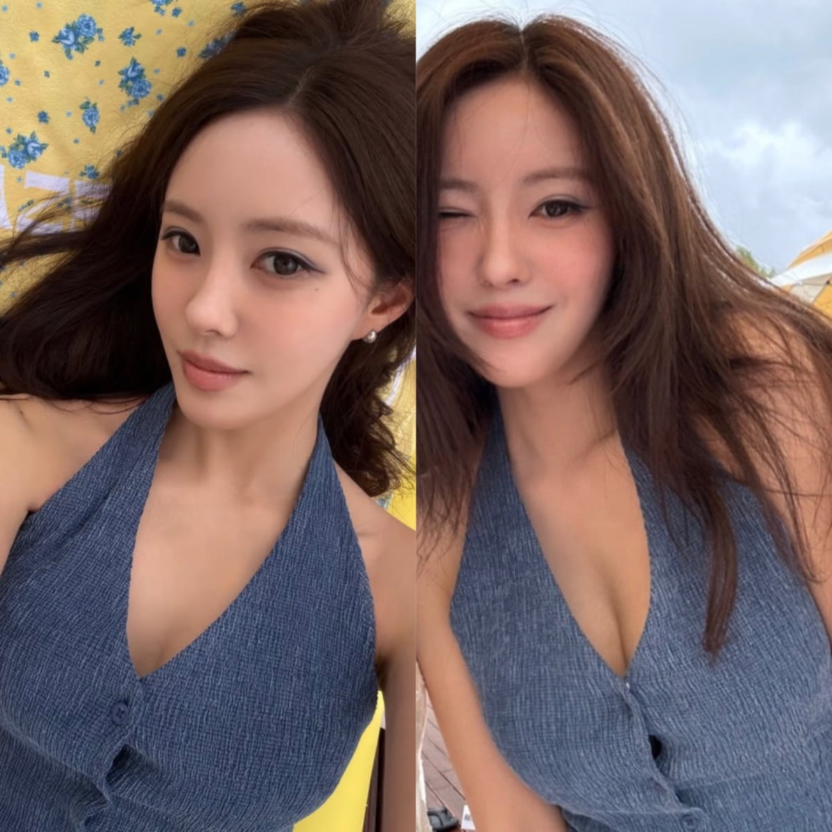 효민이 세련되고 과감한 스타일링을 선보였다. / 사진=효민 SNS