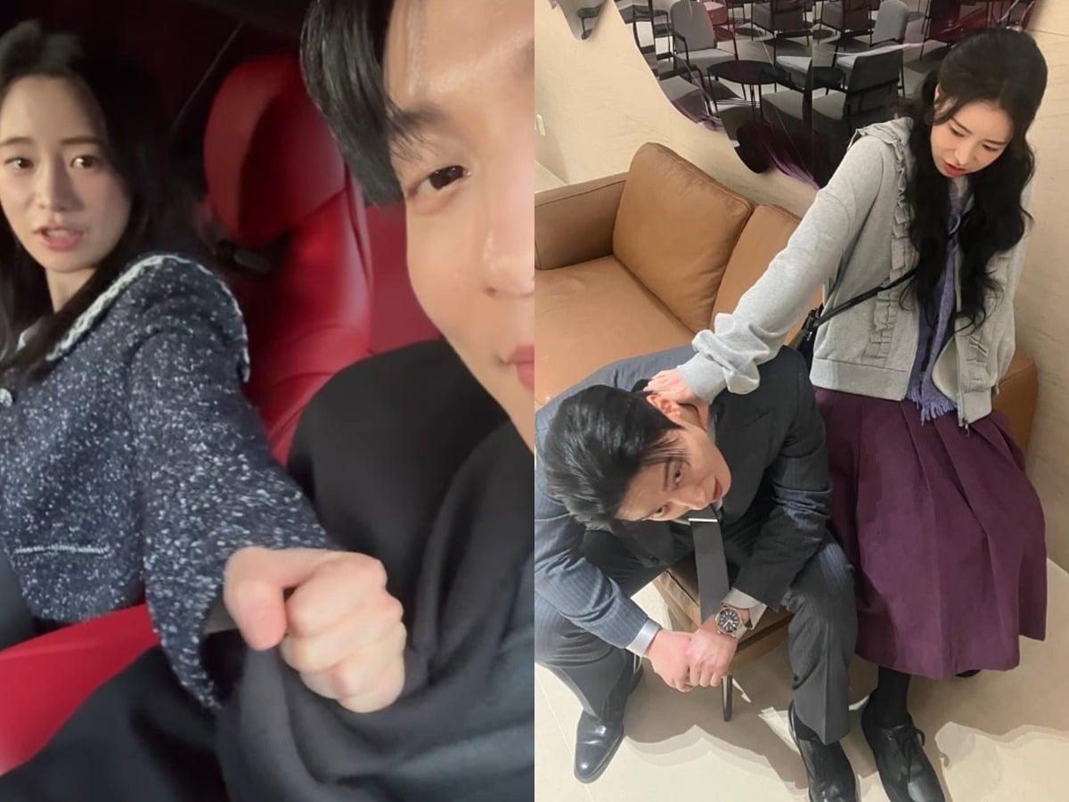 배우 임지연과 허남준이 드라마 안에서와 정반대의 현장을 보이고 있다. / 사진=허남준 SNS
