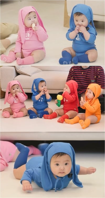 레이디제인 쌍둥이, 생후 10개월에 KBS서 데뷔…토끼즈로 팔랑팔랑('슈돌')