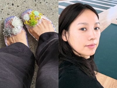 이효리, 개업시 선물 사양 외쳤는데…유행 젤리슈즈 향해 "감사합니다"