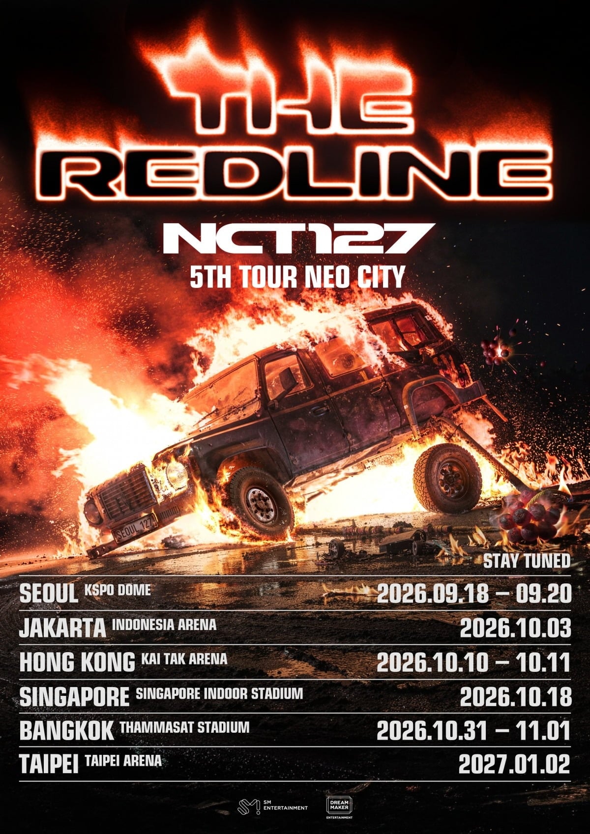 그룹 NCT 127의 다섯 번째 투어 'NEO CITY : THE REDLINE' 포스터. / 사진제공=SM엔터테인먼트