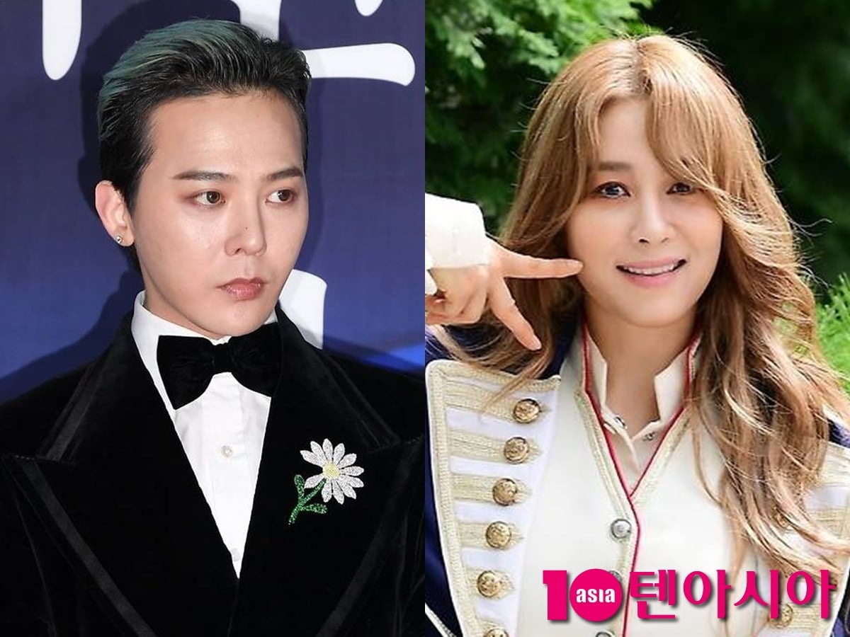 지드래곤과 옥주현이 취재진 앞에서 포즈를 취하고 있다. / 사진=텐아시아 DB