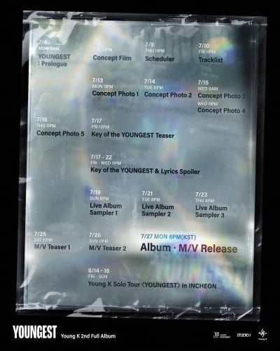 DAY6 영케이, 정규 2집 프로모션 일정 공개…8월 솔로 투어 개최