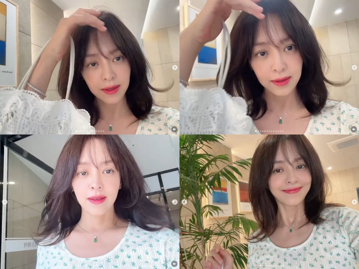 강성연이 앞머리를 잘라 헤어스타일에 변화를 줬다. / 사진=강성연 SNS