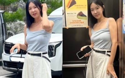 바지를 어디까지 올린 거야…이지혜, 얼굴은 소멸 직전인데 반전 '늘씬' 기럭지