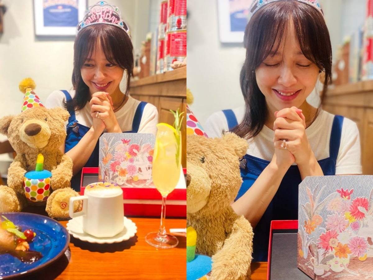 배우 강성연이 지인의 생일 축하에 행복해했다. / 사진=강성연 SNS 캡처