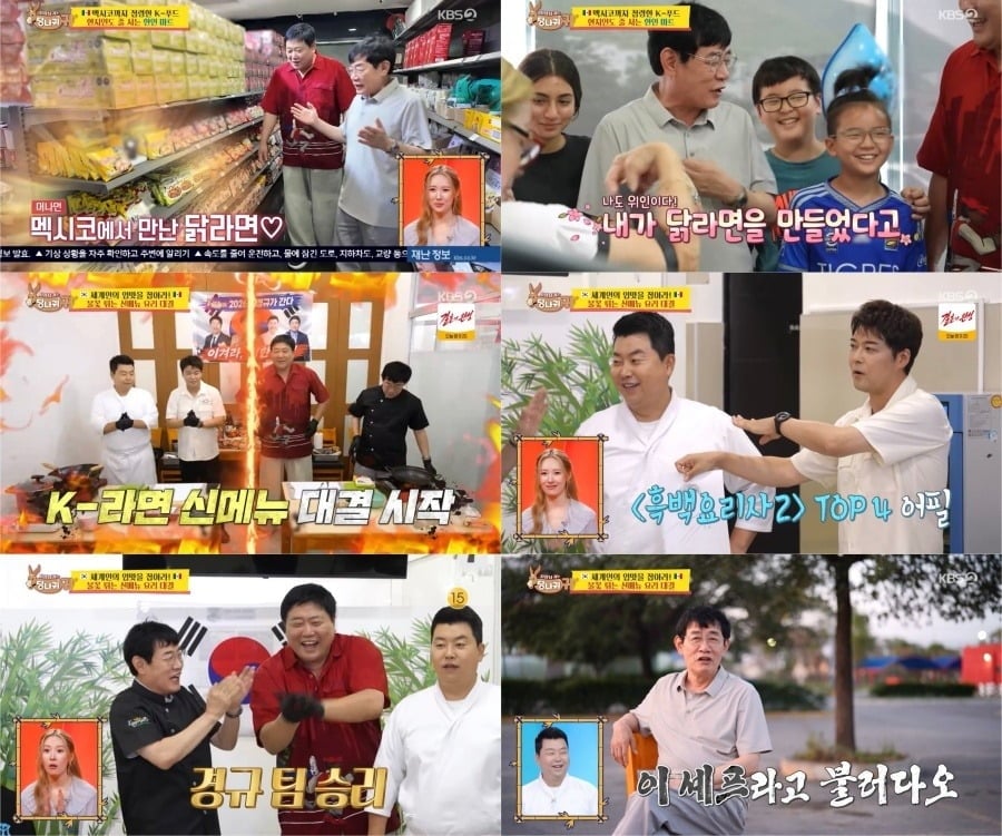 전현무가 멕시코 현지 시장에서 생고추를 맛봤다가 예상 밖의 매운맛에 진땀을 흘렸다./사진=KBS2 방송 화면 캡처