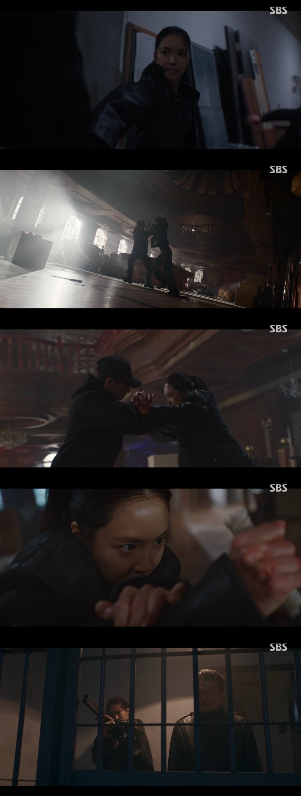 배우 손나은이 '김부장'에서 특수임무국 요원으로 변신해 액션 연기를 선보였다./사진=SBS 방송 화면 캡처