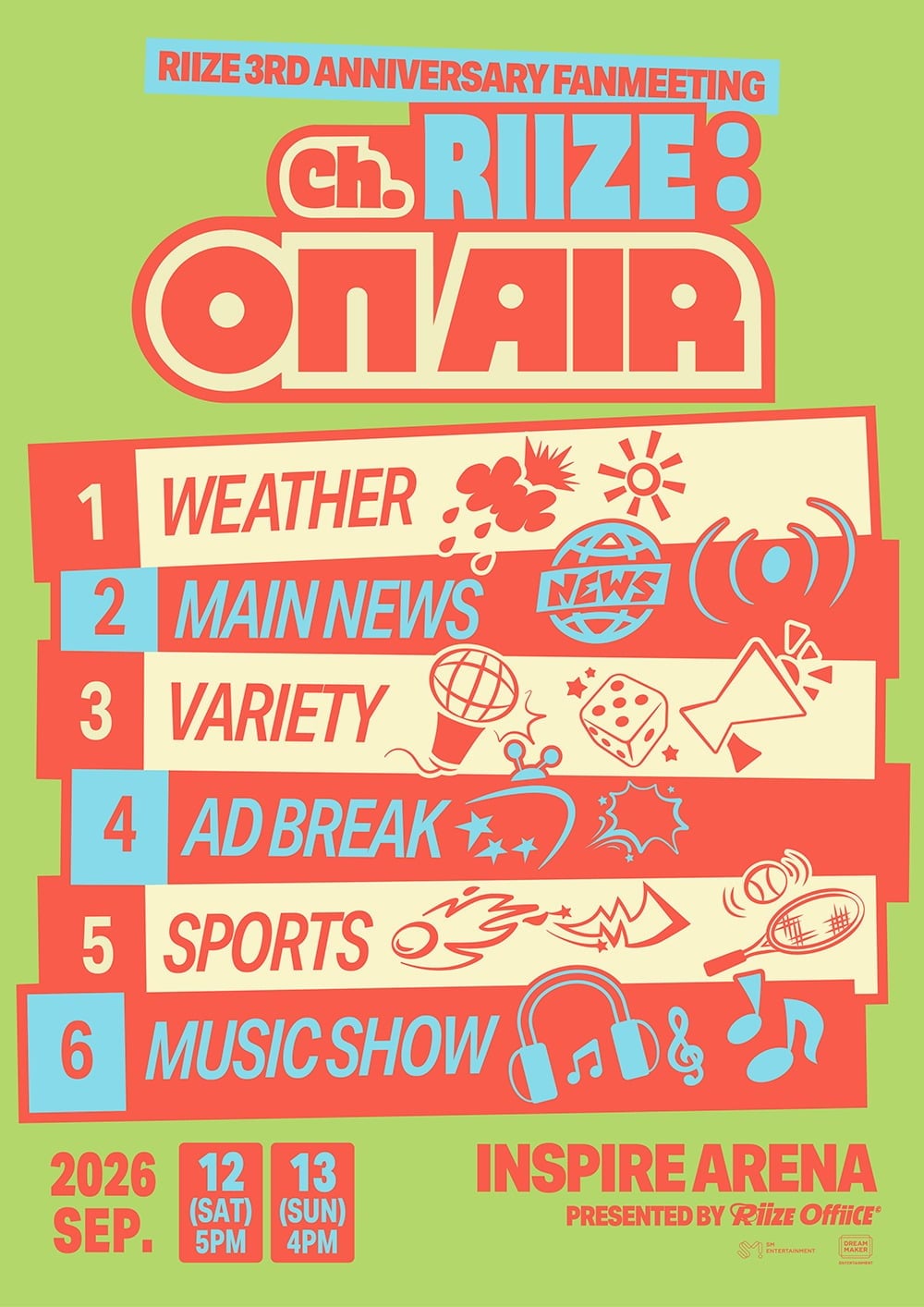 그룹 라이즈의 데뷔 3주년 기념 팬미팅 'Ch. RIIZE : ON AIR' 포스터. / 사진제공=SM엔터테인먼트