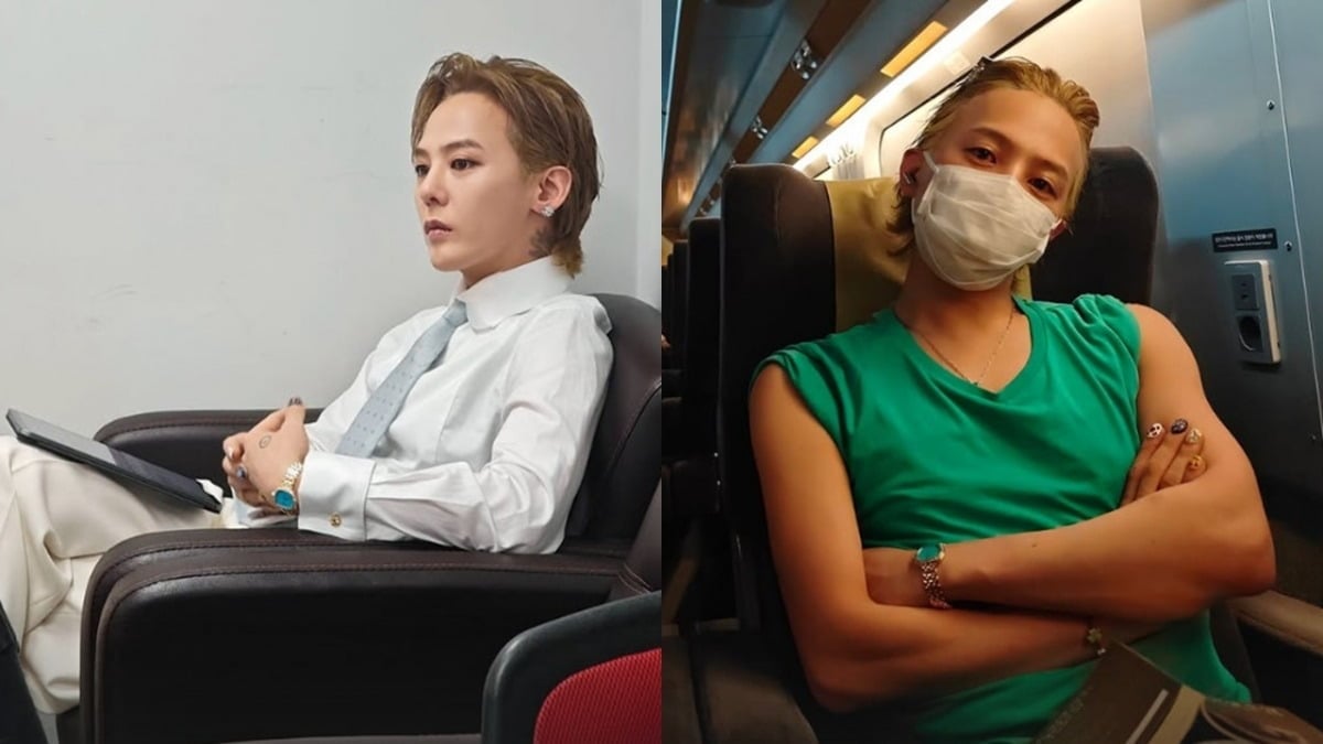 가수 지드래곤이 대기실과 기차 내에서 앉아있다. / 사진=지드래곤 관계자 SNS
