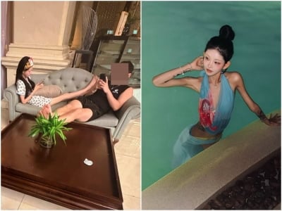 '최진실 딸' 최준희, 170cm·41kg 맞아?…"오빠 발 주물러줘" 휴양지서 뽐낸 뼈말라핏