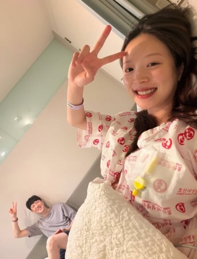 "눈빛 쎄해, 무조건 이혼" 악플 빗나갔다…'출산' 김지영, ♥윤수영에 "퇴근길 로맨틱 가이"