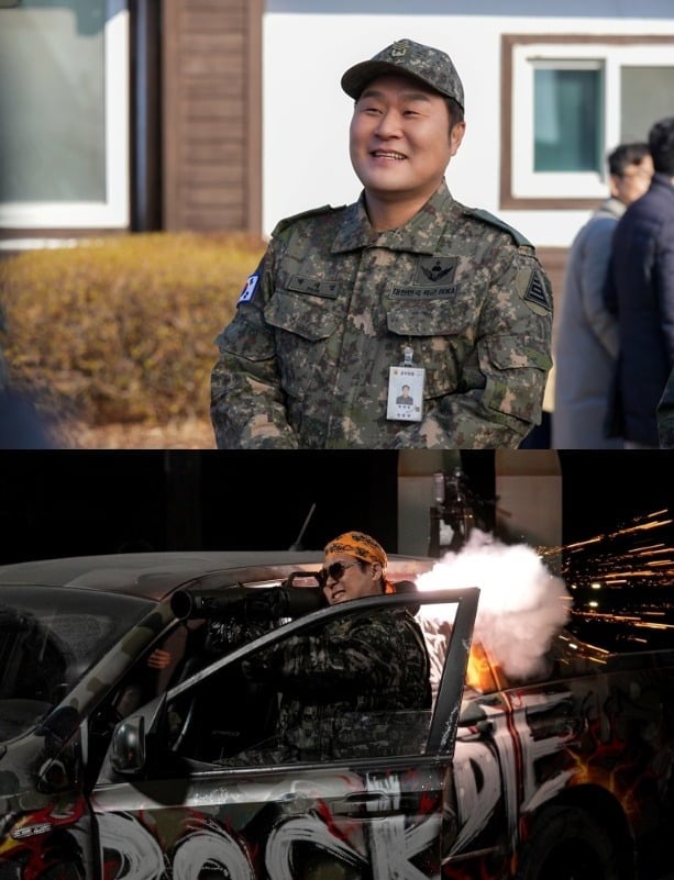 윤경호가 '취사병 전설이 되다'(위), '김부장'(아래)에서 활약했다./사진제공=tvN, SBS