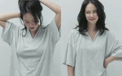 '속옷 사업' 송지효, 늘씬 각선미 무슨 일…'과감' 하의실종 패션 입고 홍보 삼매경