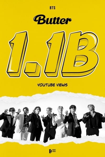 방탄소년단, 'Butter' 식지 않는 인기…MV 11억 뷰 돌파