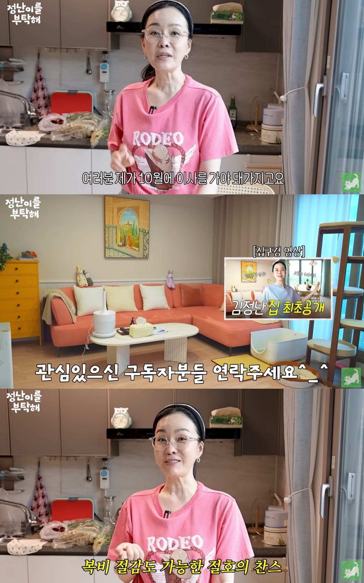 김정난이 이사를 앞두고 집을 홍보했다. / 사진='김정난' 유튜브 캡쳐