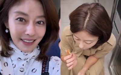 쥬얼리 이지현, 미용실 구석서 빵을 '허겁지겁'…"밥 먹을 시간도 없어" 토로
