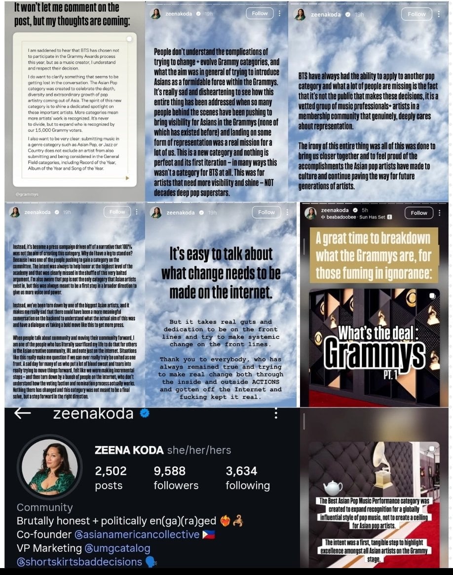Zeena Koda Instagram Stories Uploads and Reactions / Web Capture 