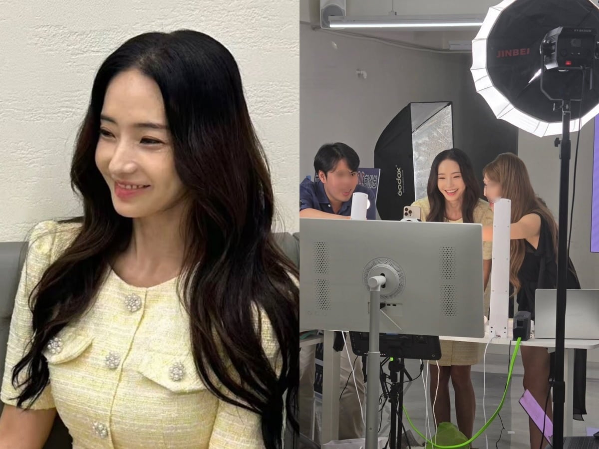 한채영이 촬영 중인 근황을 전했다. / 사진=한채영 SNS